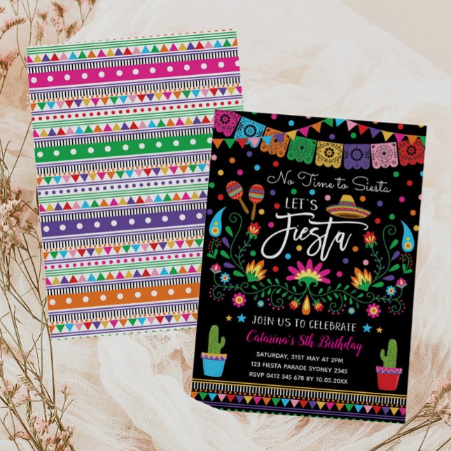 Invitation Fêtons jusqu'à la fête d'anniversaire mexicaine (Créateur téléchargé)