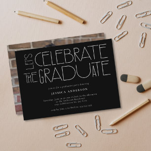 Invitation Fêtons la Graduate Black Graduation