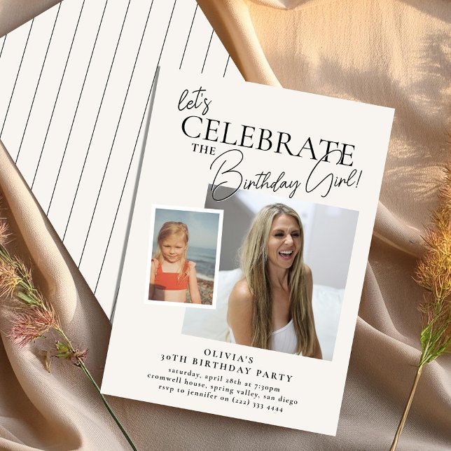 Invitation Fêtons l'anniversaire des adultes avant et mainten (Créateur téléchargé)