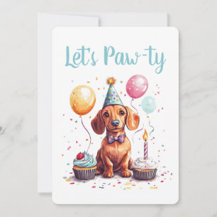 Invitation Fêtons l'anniversaire des chiens teckel