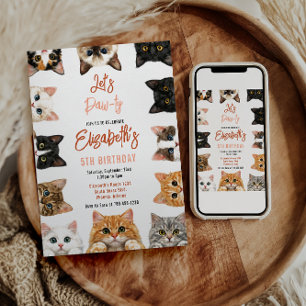 Invitation Fêtons les 5 ans de Minou   Enfant personnalisé po