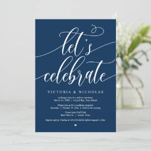 Invitation Fêtons l'invitation du Mariage Elopement Party