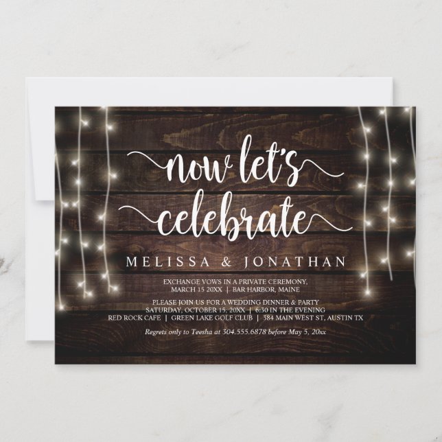 Invitation Fêtons maintenant, le Mariage russe Elopement Invi (Devant)