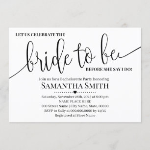 Invitation Fêtons que la mariée soit un mariage décontracté m