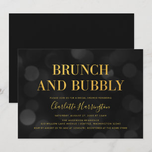 Invitation Feu Bokeh Lumières Brunch et Fête des mariées Bubb