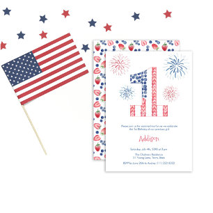 Invitation Feu d'artifice 4 juillet Extérieur 1er anniversair