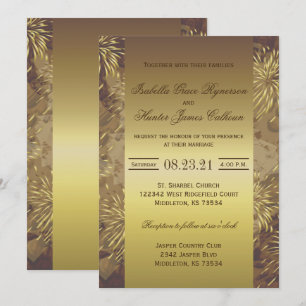 Invitation Feu d'Mariage d'or