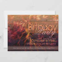 Feu Fractal Vagues Anniversaire Fête Art Invitatio