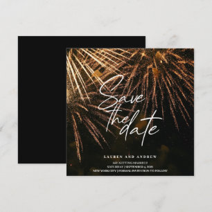 Invitation Feu Moderne Éclair Économisez Le Mariage Date