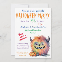 Invitation Feu Monster Halloween Costume Party