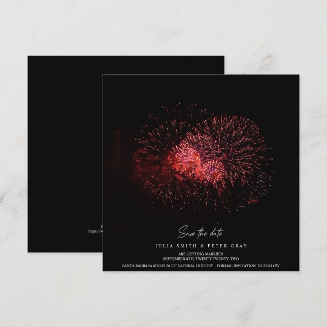 Invitation Feu rouge sur le ciel Enregistrer la date (Devant / Derrière)