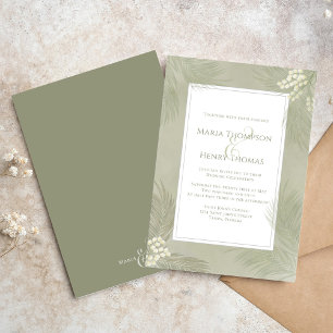 Invitation Feuillage Boho Aquarelle Feuilles de Palmier Tropi
