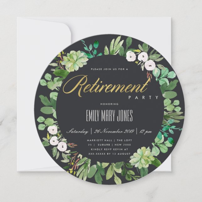 INVITATION FEUILLAGE DE EUCALYPTUS SUCCULENT A L'AQUARELLE PO (Devant)