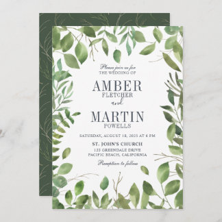 Invitation Feuillage de verdure Mariage