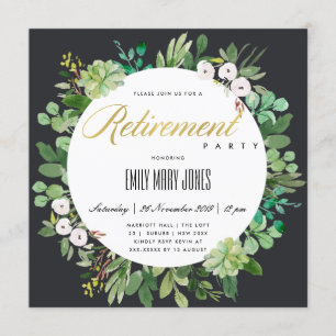 INVITATION FEUILLAGE D'EUCALYPTUS NOIR AQUARELLE RETRAITE