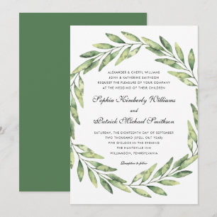 Invitation Feuillage élégant parents hébergeant le mariage