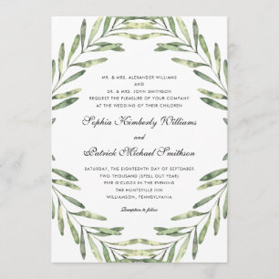 Invitation Feuillage élégant   tous les parents hébergeant le