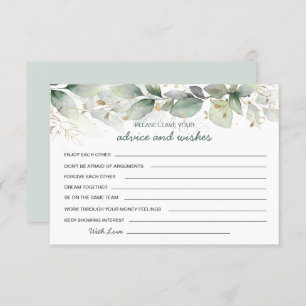 Invitation Feuillage vert Conseils & Voeux pour New Mr & Mrs.