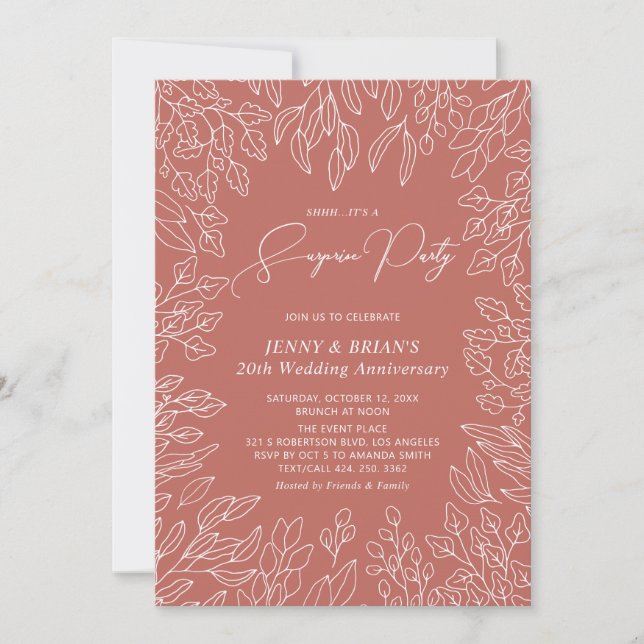 Invitation Feuille d'automne | Anniversaire Mariage de automn (Devant)
