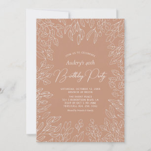 Invitation Feuille d'automne   Fête d'anniversaire moderne d'