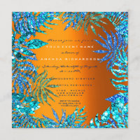 Feuille de fougère tropicale plage océan bleu oran