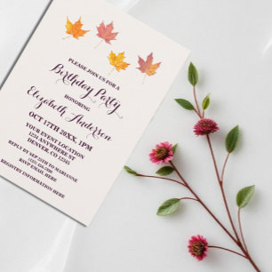 Invitation Feuille de l'érable Anniversaire d'automne