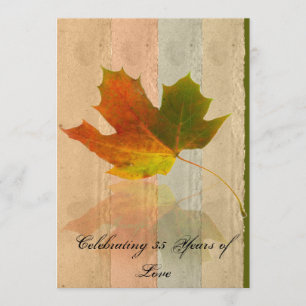 Invitation Feuille de Maple d'automne sur papier fait-main fa