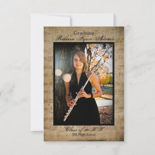 Invitation Feuille de musique avec photos - 3x5Faire-part de 