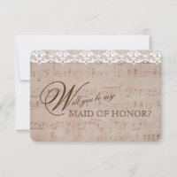 Feuille de musique romantique Dentelle Be my MAID