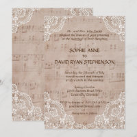 Feuille De Musique Romantique Et Mariage De Dentel