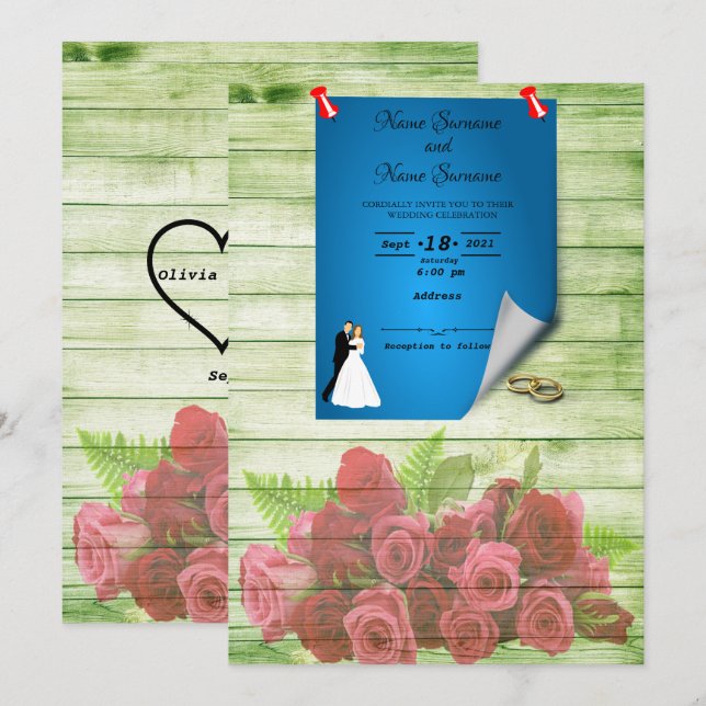 Invitation Feuille de papier (Devant / Derrière)