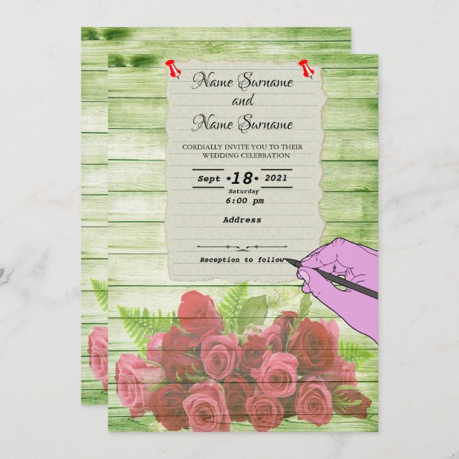 Invitation Feuille de papier (Devant / Derrière)