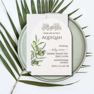 Invitation Feuille de verdure Aqiqa Aqeeqa islamique Invitati