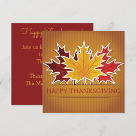 Invitation Feuille d'érable de Thankesgiving