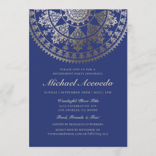 Invitation Feuille d'or d'invitations de partie de retraite