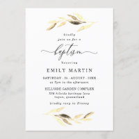 Feuille d'or Elegant Baby Boy ou Girl Baptism