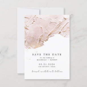 Invitation feuille d'or rose texturée Photo Enregistrer la da