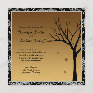 Invitation Feuille en baisse à l'invitation de mariage