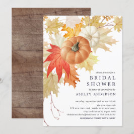 Invitation Feuille et Citrouille Fête des mariées d'automne