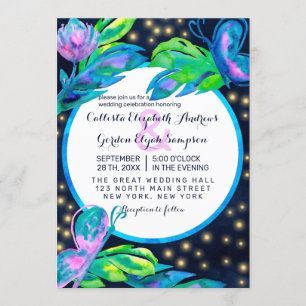 Invitation Feuille Mariage d'aquarelle marine