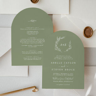 Invitation Feuille minimale Arche De Sage Léger Tout En Un