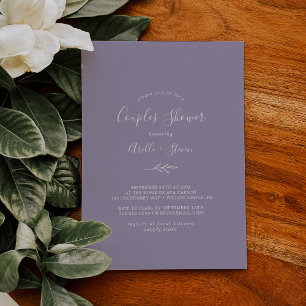 Invitation Feuille minimale Lavender Couples Douche Invitat