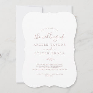 Invitation Feuille minimale Mariage arrière de monogramme r