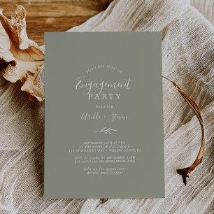 Invitation Feuille minimale Sage Green