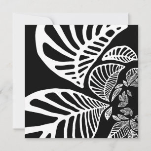 Invitation Feuille noire et blanche d'invitation