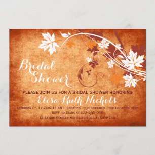 Invitation Feuille orange mariage de automne douche nuptiale