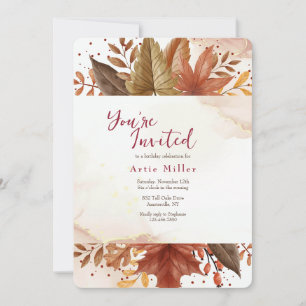 Invitation Feuille rustique