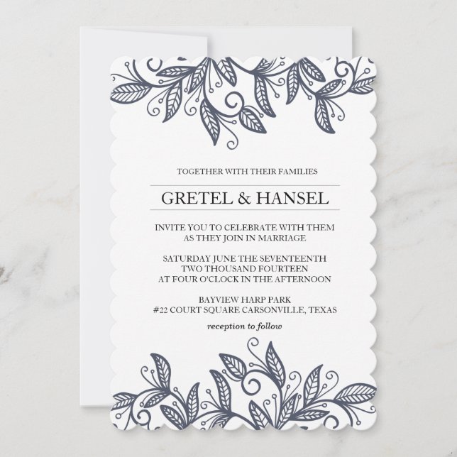 Invitation feuille tourbillon (Devant)