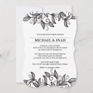 Invitation feuille tourbillon de gribouillis