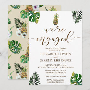 Invitation Feuille tropical Pineapple Luau Fiançailles